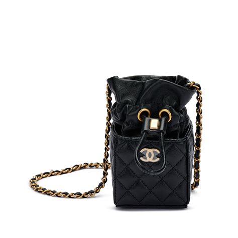 chanel quilted caviar|Chanel Black Quilted Caviar Micro Drawstring Bucket Bag  .